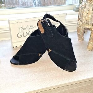 Donald Pliner black suede shoes